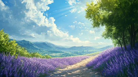 薰衣草风景画