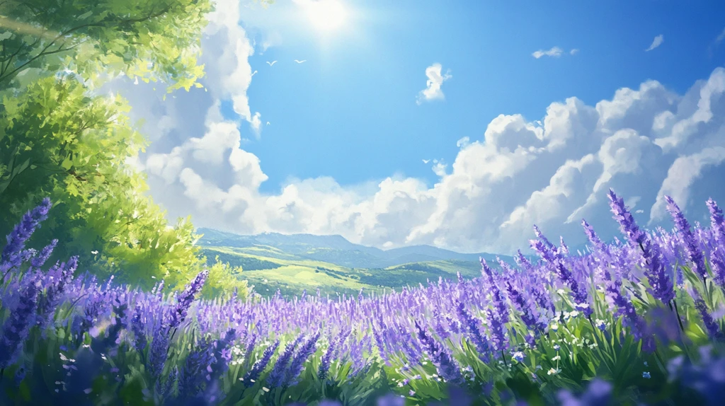 唯美梦幻花田场景