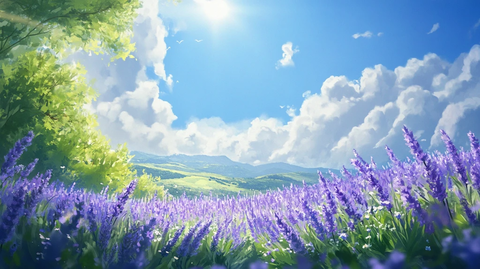 唯美梦幻花田场景