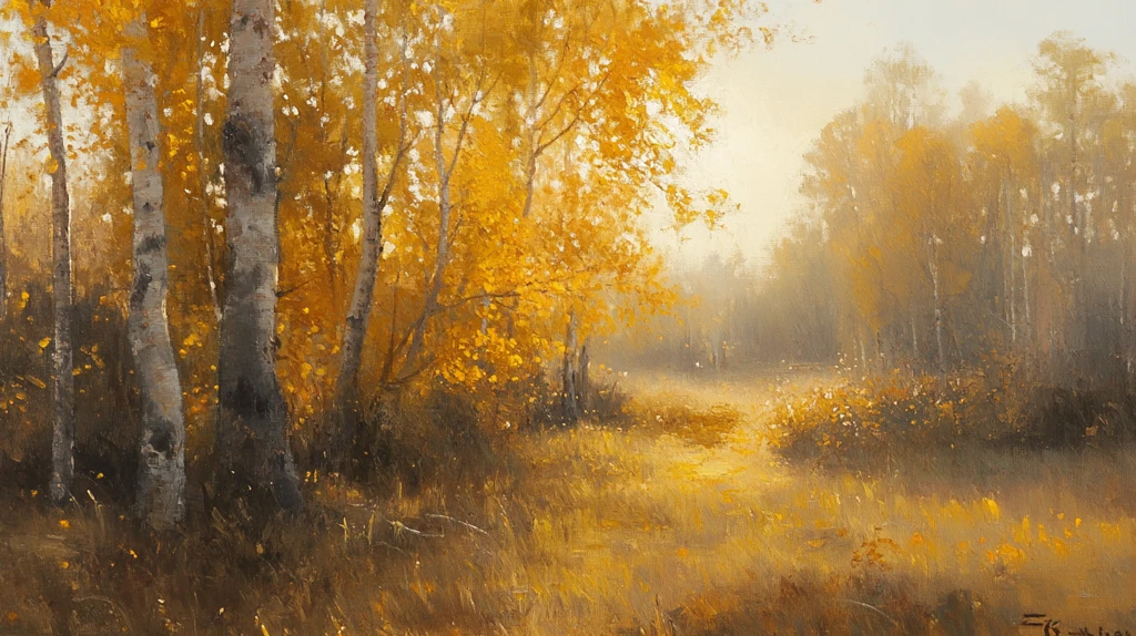 秋天森林画秋天壁纸