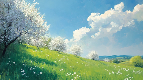 春天风景油画