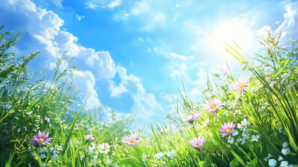 唯美梦幻花田场景