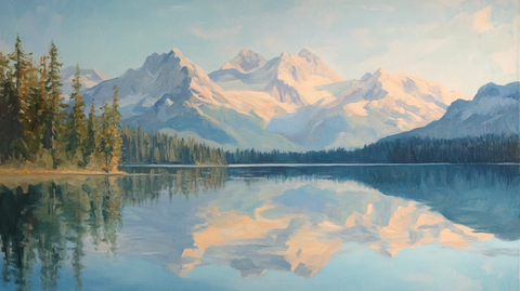 加拿大彩绘山水水墨