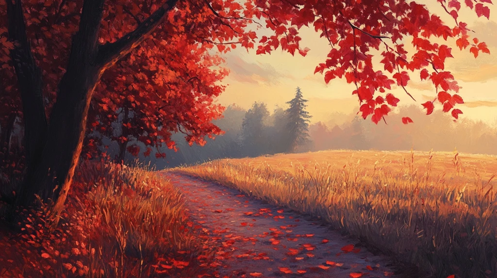 唯美秋景秋天小道