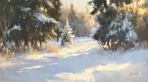 雪景油画