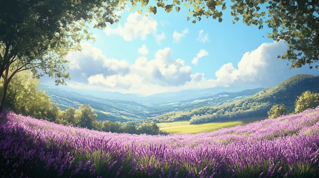 唯美梦幻花田场景