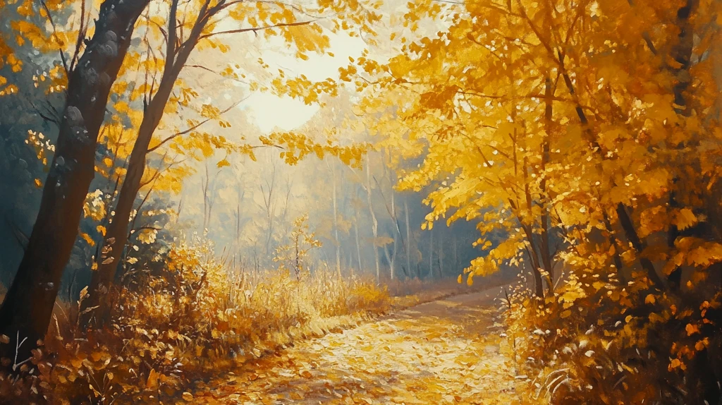 秋天森林画秋天壁纸