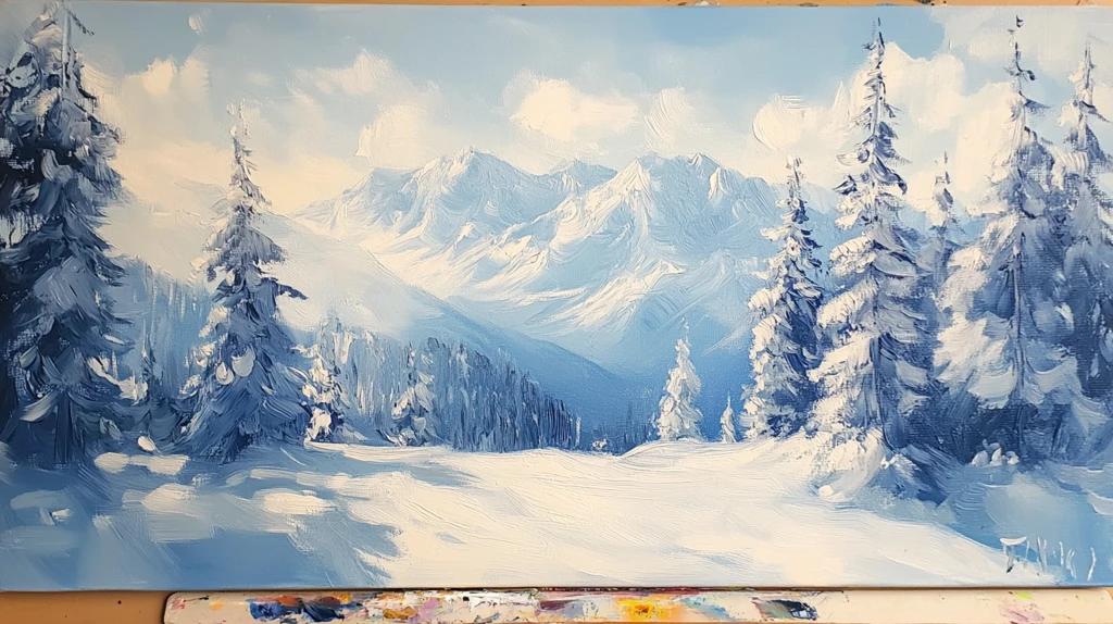 绘画雪景