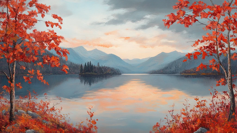 唯美湖泊风景画