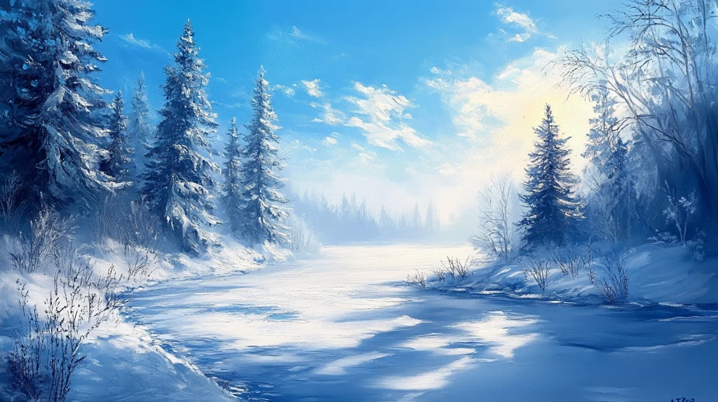 电脑装饰画不冻河