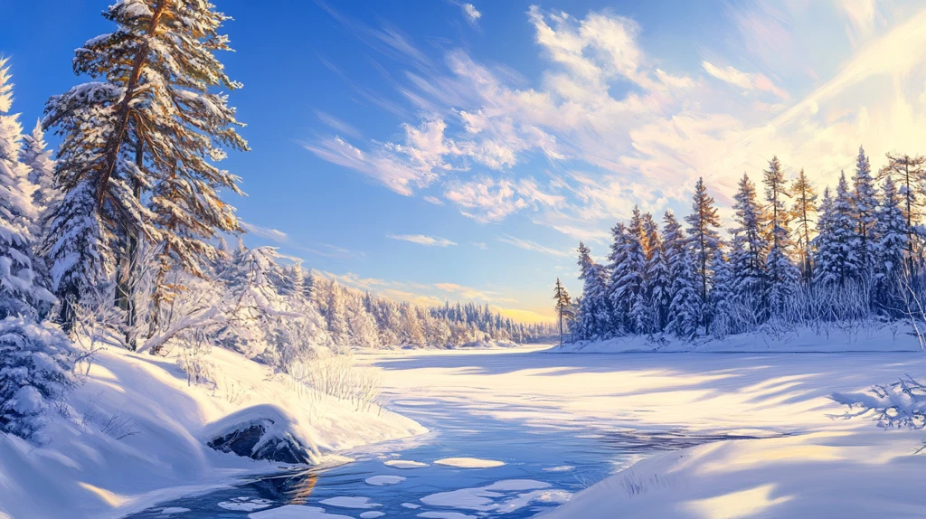 电脑装饰画不冻河