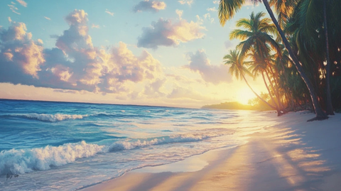 唯美韵律自然海边背景