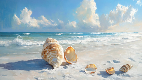 欧美手绘海景油画