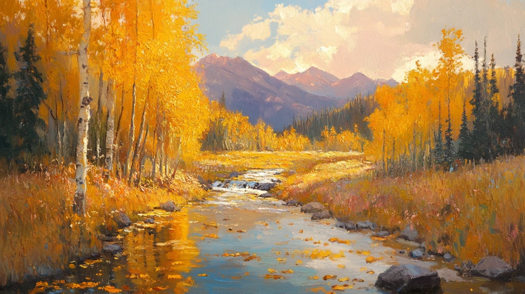 秋天森林画秋天壁纸