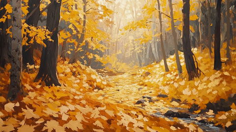 秋天森林画秋天壁纸