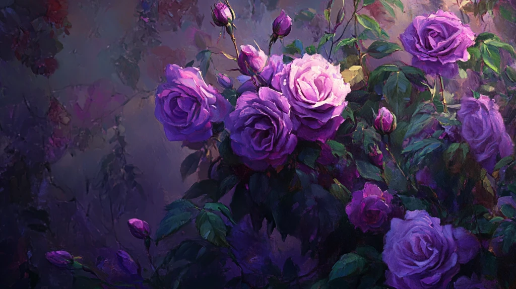 玫瑰油画玫瑰花卉