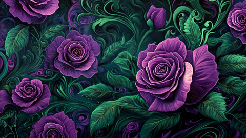 立体玫瑰花藤背景