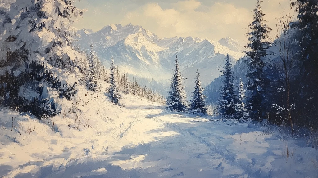 雪景油画