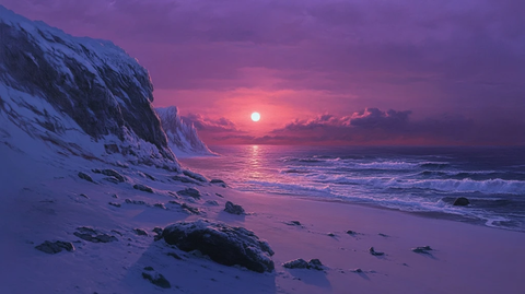 海边夕阳落日余晖背景