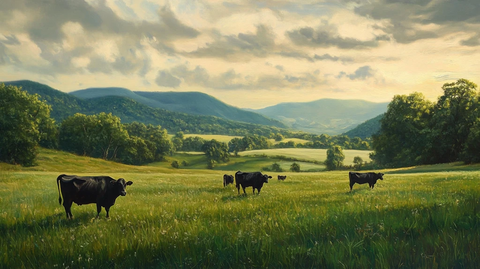 丘陵森林草原牛群