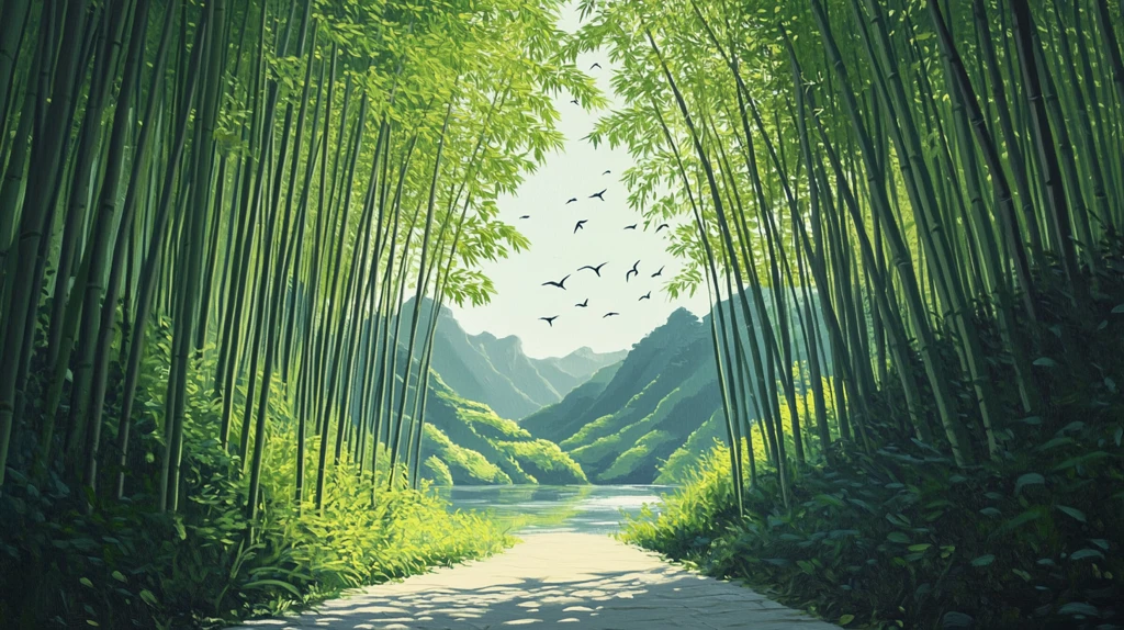 竹林山水背景