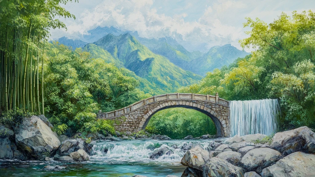 石桥风景画