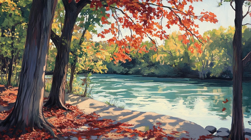 秋天森林画秋天壁纸