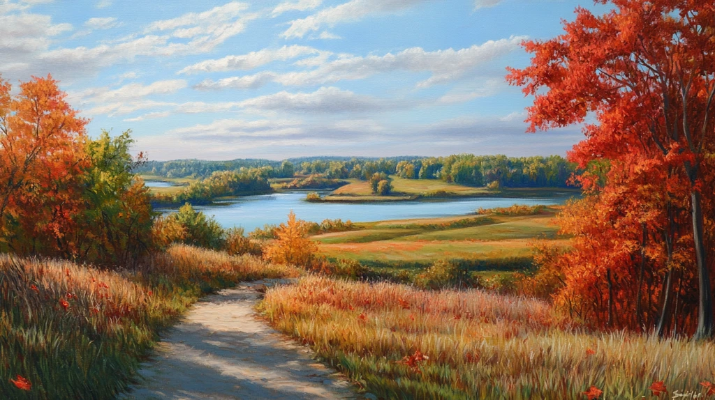 秋高气爽风景画