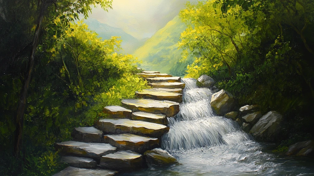 山涧小溪无框画