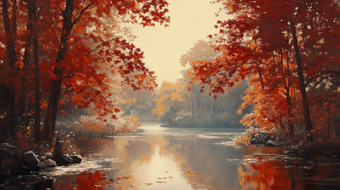 秋天森林画秋天壁纸