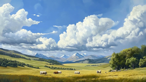 草原风光插画