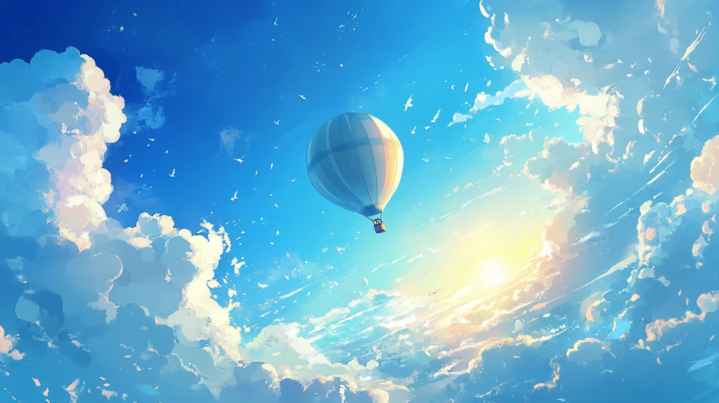 热气球插画场景