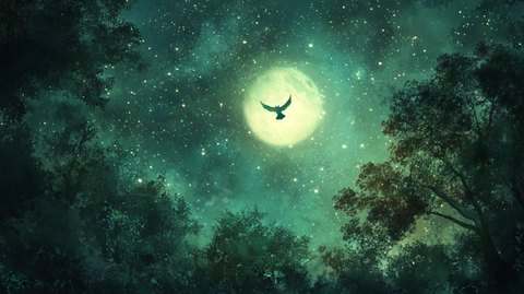 月夜飞鸟