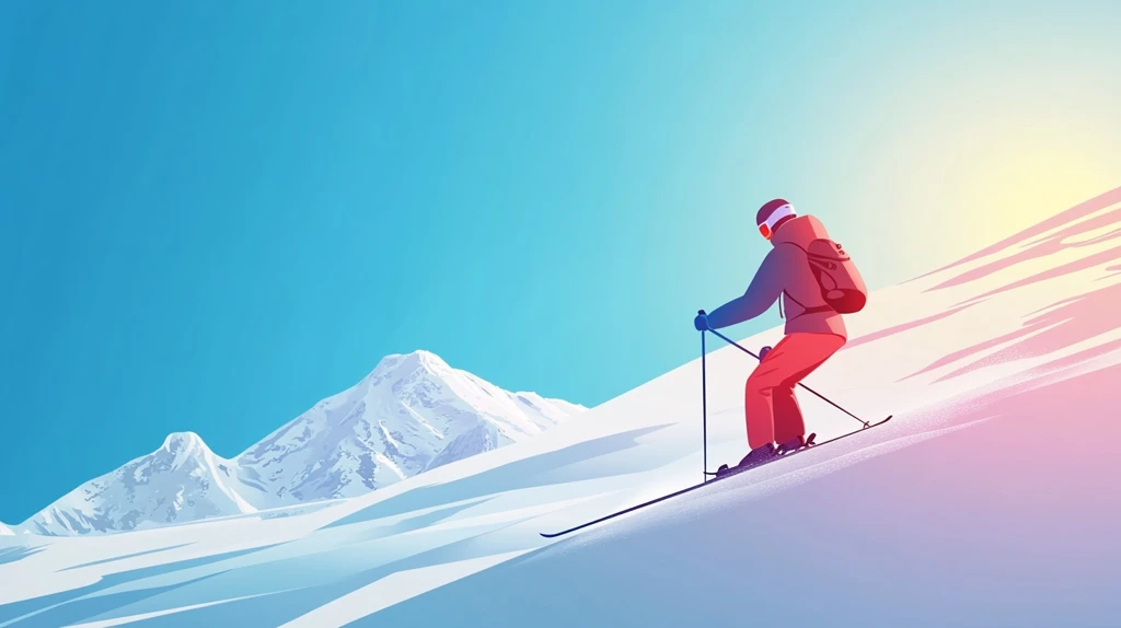 滑雪运动户外出插画