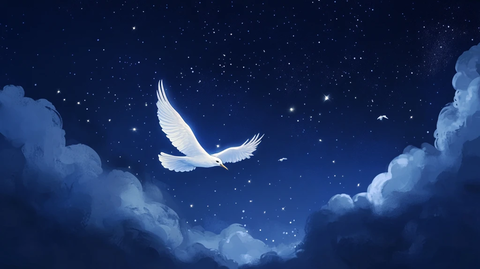 梦幻飞鸟自由插画背景
