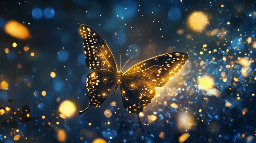 光蝶发光的蝴蝶