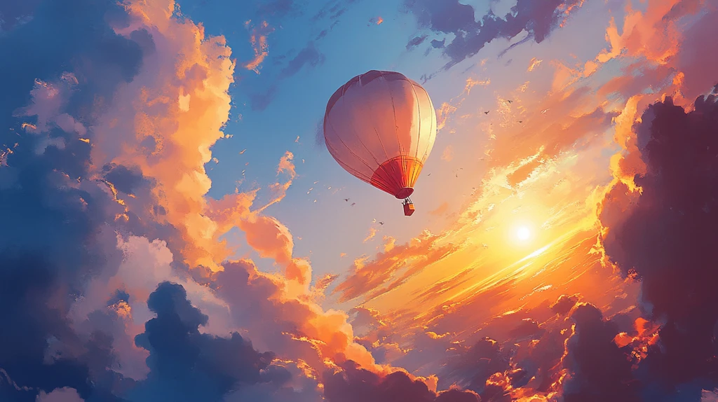 热气球插画场景