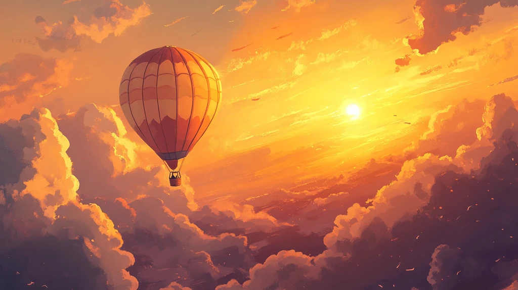 热气球插画场景