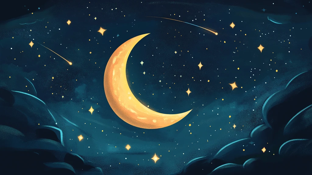 夜晚手绘插画背景