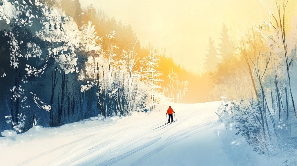 冬天森林夕阳雪景