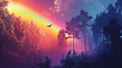 树木丛林森林飞鸟