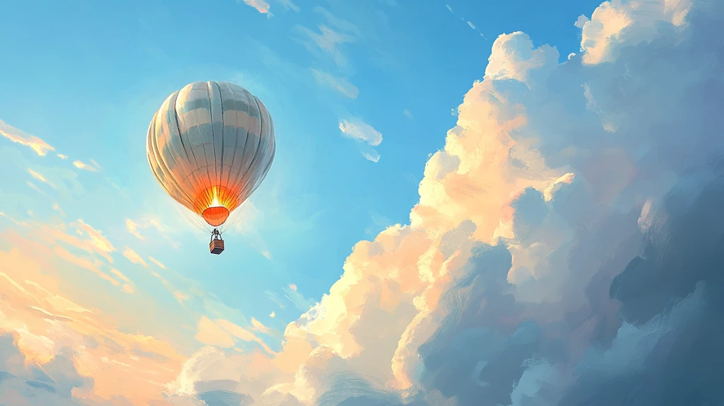 热气球插画场景