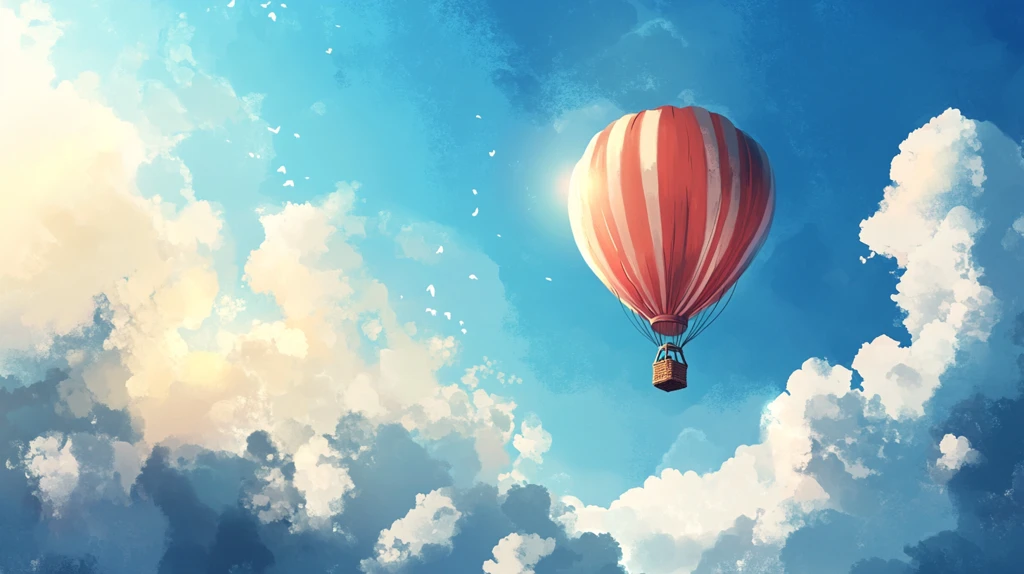 热气球插画场景