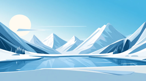 冬日山川风景插画