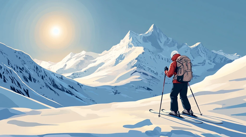 冬季户外登山雪景