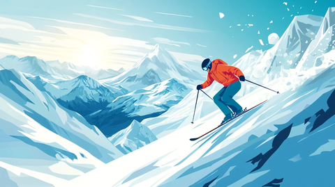 滑雪插画