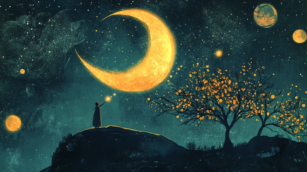 月光插画月光下