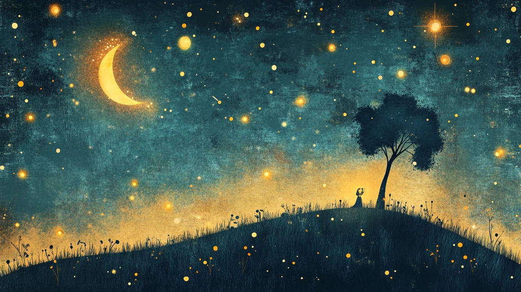 美好的夜晚插画