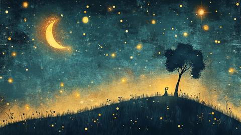 美好的夜晚插画