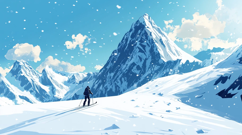 冬季户外登山雪景